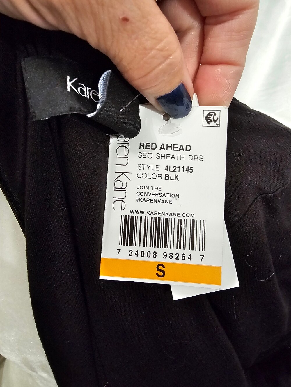NWT Karen Kane Red Ahead Black Sequin Sheath Dress Small - Picture 3 of 4